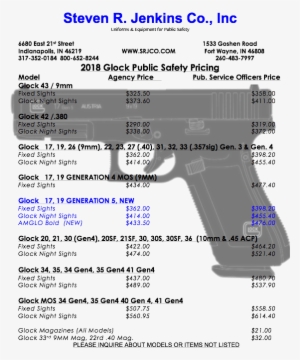 Srjcoglockprices2018 - 2018 Glock Blue Label Prices #298509