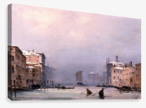 Snow And Fog On The Grand Canal Canvas Print - Sonate Per Contrabbasso E Pianoforte: Michele Veronese #298863