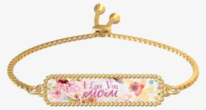 I Love You Mom Gold Rectangle Bracelet - Bracelet #2900125