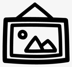 Picture Hanging In A Frame Hand Drawn Symbol Vector - Frame Symbol #2900297