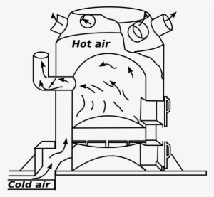 Furness Cut Away 1 Black White Line Art 555px - Furnace Clipart #2900451