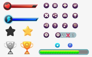 Game Ui Pack A - Game Button Ui Icon Png #2900684