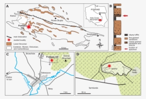 Map Of The Holy Cross Mountains Showing Distribution - Podłazie, Skarżysko County #2900938