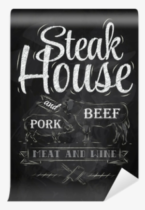 Poster Steak House Chalk Drawing Wall Mural • Pixers® - Caffè New York #2901049