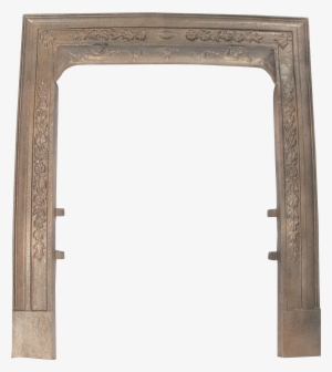 Antique Ornate Floral Design Victorian Cast Iron Fireplace - Door #2901488