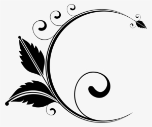 Medium Image - Floral Clipart Black And White #2901786