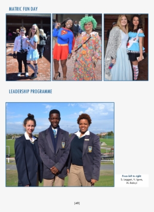 Matric Fun Day Leadership Programme From Left To Right - Leadership #2902907