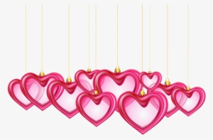 Outdoor String Lights Png Images - Hanging Hearts #2904848