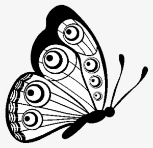 Desenho De Borboleta Direito Para Colorir - Flying Butterfly Clipart Black And White #2904909