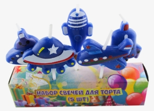 Spaceship, Rocket And Plane Cartoon Birthday Candles - Illustration #2906568