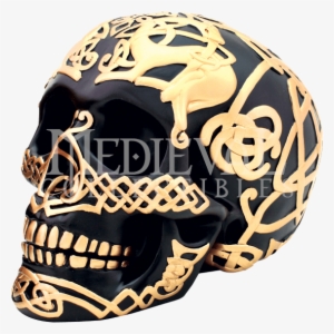 Black And Gold Celtic Skull - Skull #2910092