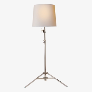 Studio Floor Lamp In Polished Nickel With Natura - Circa Lighting #2910196