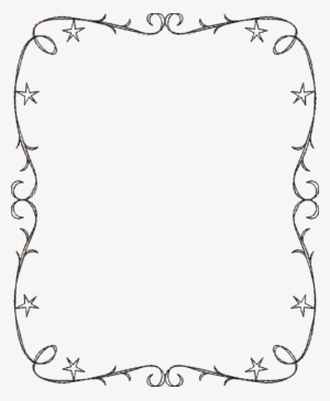 Christmas Star Doodle Frame - Decorative Square Borders #2910861