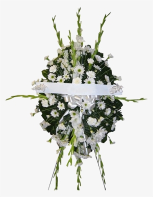 All White Spray With Banner - Normandy Flower Shop, Inc. #2910960