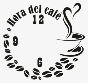 Reloj Hora Del Café - Desenhos Paredes Cafe #2911485