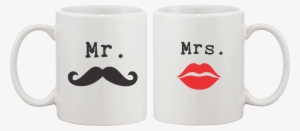 Mr Mrs Mug Cup Mustache And Lip Design - Couple Cup #2914139