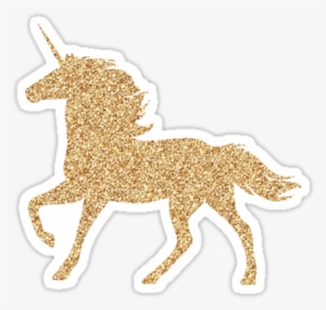 "glitter Gold Unicorn " Stickers By Customsbyt Redbubble - Gold Unicorn Clipart #2914328