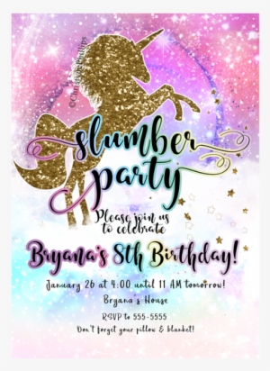 Unicorn Slumber Party Invitations #2914331