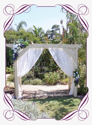 Silk Artificial Corner Style Blue Galaxy Orchids, White - Centrepiece #2914729