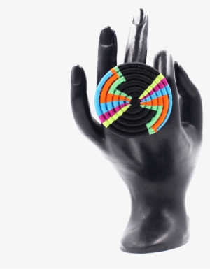 Hand Woven Color Burst Ring - Leather #2914878