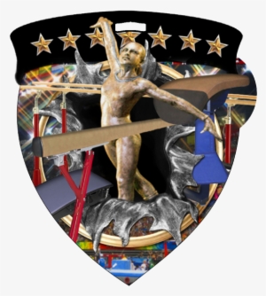 Color Burst Medal For Gymnastics Events - 3" Color Shield Medallion M Gymnast #2914953