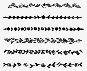 Border Transparent Background - Flower Line Border Png #2917362