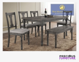 Grey Wood Dining Table & Chairs #2917548