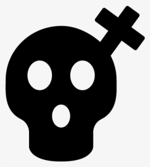 Halloween Skull With Stuck Cross Vector - Icon #2918180
