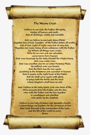 Nicene Creed On Parchment Scroll #2918819