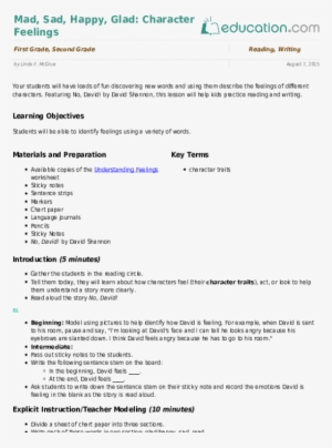 Mad, Sad, Happy, Glad - Animal Number Stories Home Link 1.6 Answers #2918891