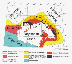 Schematic Tectonic Map Of The Eastern Alpine Western - Pannonian Basin #2920272