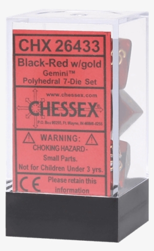 Polyhedral 7-die Gemini Dice Set Black And Red With #2920294