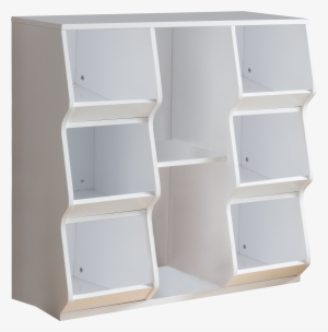 White Wood 8 Shelf Contemporary Kids Bookcase Storage - Shelf #2921106
