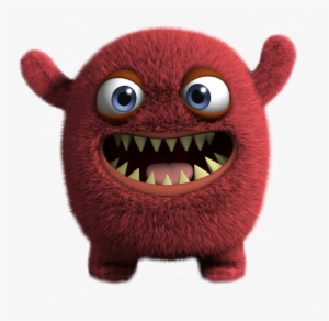 Red Cute Monster Scary Surprise Sweet - Cute Fuzzy Cartoon Monster #2921263