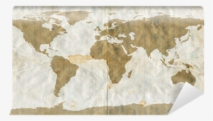 World Map On Dirty Used Loose Leaf Paper - Scratch Map Black And White #2921833
