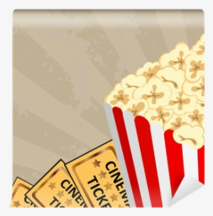 Popcorn And Tickets, Vector Illustration Wall Mural - Vector Graphics #2924999