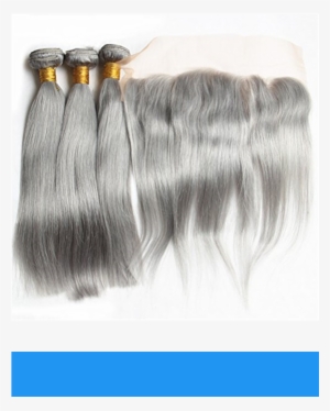 Zara Hair Gray Brazilian Hair Bundles With Frontal - Lace Wig #2925109