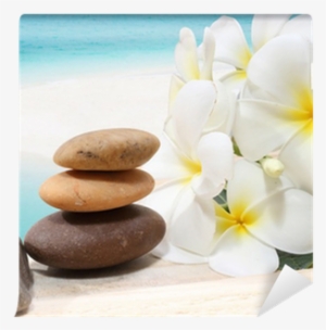 Zen Spa Concept Background - Pedras De Massagem E Flores #2927752
