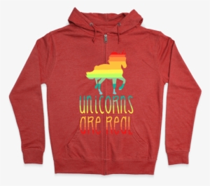 Rainbow Unicorns Are Real Zip Hoodie - Hoodie #2928073