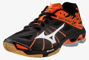 430186 Mizuno Wave Lightning Z Volleyball Shoe Black-orange - Mizuno Shoes Volleyball 2016 #2931375