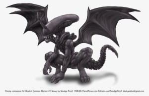 Smudge Proof, Barely Pony Related, Commission, Hybrid, - Winged Xenomorph #2931890
