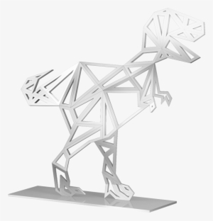 Huge Modern Silver T-rex Tyrannosaurus Dinosaur Geometric - Modern Sculpture Png #2932063