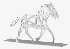 Modern Silver Trotting Horse Mustang Animal Garden - Statue Modern #2932117