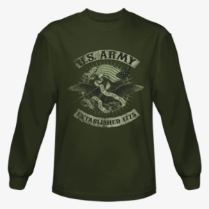 Established 1775 Long Sleeve T-shirt - Army - Union Eagle T-shirt Size M #2932705