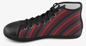 Glossy Red Gradient Stripes High Top Canvas Kid's Shoes - Shoe #2934851
