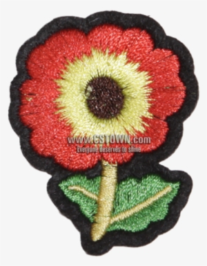Little Red Sun Flower Customized Iron On Patch - Embroidered Patch #2936072