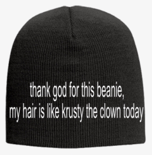 Thank God For This Beanie, My Hair Is Like Krusty The - Wood Sign: Of All The Places #2937015 Thank God For This Beanie, My Hair Is Like Krusty The - Wood Sign: Of All The Places #2937015