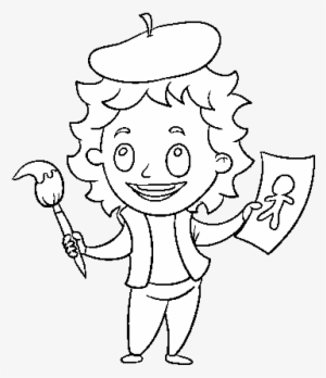 Dibujo De Artista Pintor Para Colorear - Drawing #2938093