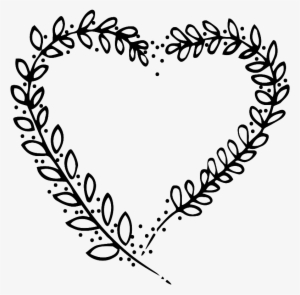 Blanco Y Negro Pintado A Mano En Forma De Corazon Amor - Vector Graphics #2938340