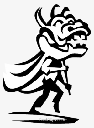 Asian Dragon Dance Royalty Free Vector Clip Art Illustration - Dragon Dance #2938503